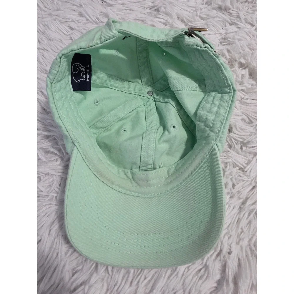 Ivory Ella Mint Green Elephant Logo Embroidered Adjustable Cotton Baseball Hat